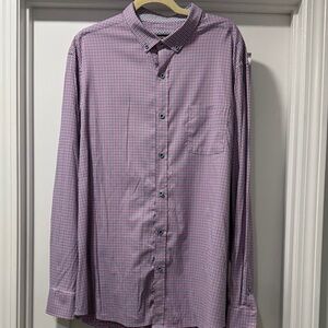 Johnston & Murphy Men's Long-Sleeve Button-Down Shirt in Pink and Blue Check